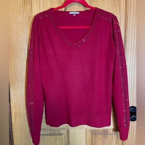 Gorgeous Vila Milano Rhinestone studded V-neck Sweater